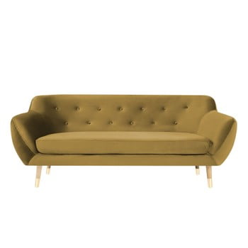 Canapea cu 3 locuri Mazzini Sofas Amelie, auriu