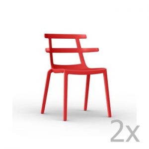 Set 2 scaune de grădină Resol Tokyo, roșu