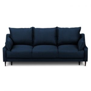 Canapea extensibilă cu 3 locuri și spațiu pentru depozitare Mazzini Sofas Ancolie, albastru