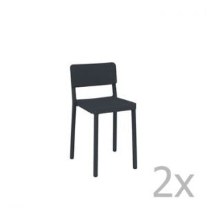 Set 2 scaune bar adecvate pentru exterior Resol Lisboa, înălțime 72,9 cm, gri închis