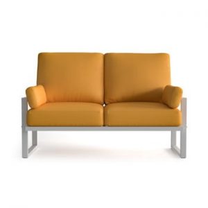 Canapea cu 2 locuri pentru exterior și picioare în nuanță deschisă Marie Claire Home Angie, galben