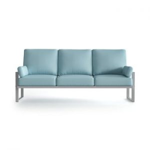 Canapea cu 3 locuri pentru exterior și picioare în nuanță deschisă Marie Claire Home Angie, albastru deschis