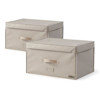 Set 2 cutii de depozitare pentru haine Compactor Family Trunks, 150 l