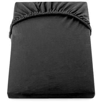 Cearsaf de pat cu elastic DecoKing Nephrite, 160–180 cm, negru