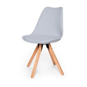 Set 2 scaune cu structura din lemn de fag loomi.design Eco, gri