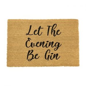 Covoras intrare din fibre de cocos Artsy Doormats Let The Evening Be Gin, 40 x 60 cm