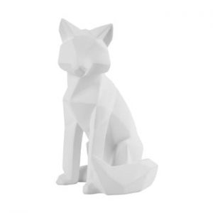Statueta PT LIVING Origami Fox, inaltime 26 cm, alb mat