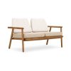 Canapea cu 2 locuri pentru exterior, constructie lemn masiv de salcam Calme Jardin Capri Premium, alb - bej