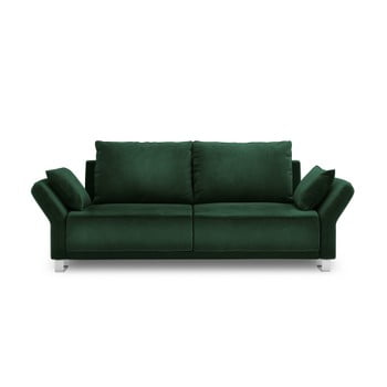 Canapea extensibila cu invelis de catifea cu 3 locuri Windsor & Co Sofas Pyxis, verde