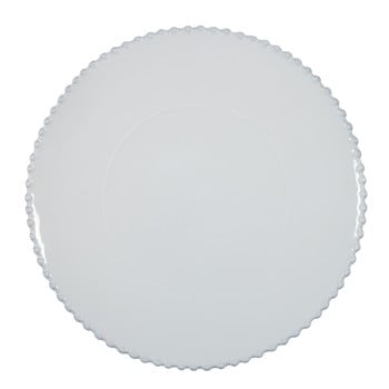 Platou din gresie ceramica Costa Nova Pearl, ⌀ 33 cm, alb