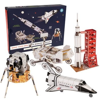 Set spatial DIY pentru copii Rex London Space Mission Vehicles