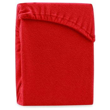 Cearsaf elastic pentru pat dublu AmeliaHome Ruby Red, 180-200 x 200 cm, rosu