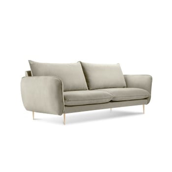 Canapea cu tapiterie din catifea Cosmopolitan Design Florence, bej