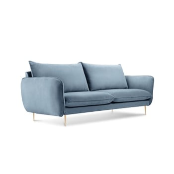 Canapea cu tapiterie din catifea Cosmopolitan Design Florence, albastru pal