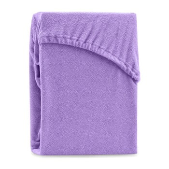 Cearsaf elastic pentru pat dublu AmeliaHome Ruby Purple, 180-200 x 200 cm, violet