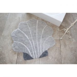 Covor Confetti Bathmats Shell, Ø 90 cm, gri inchis