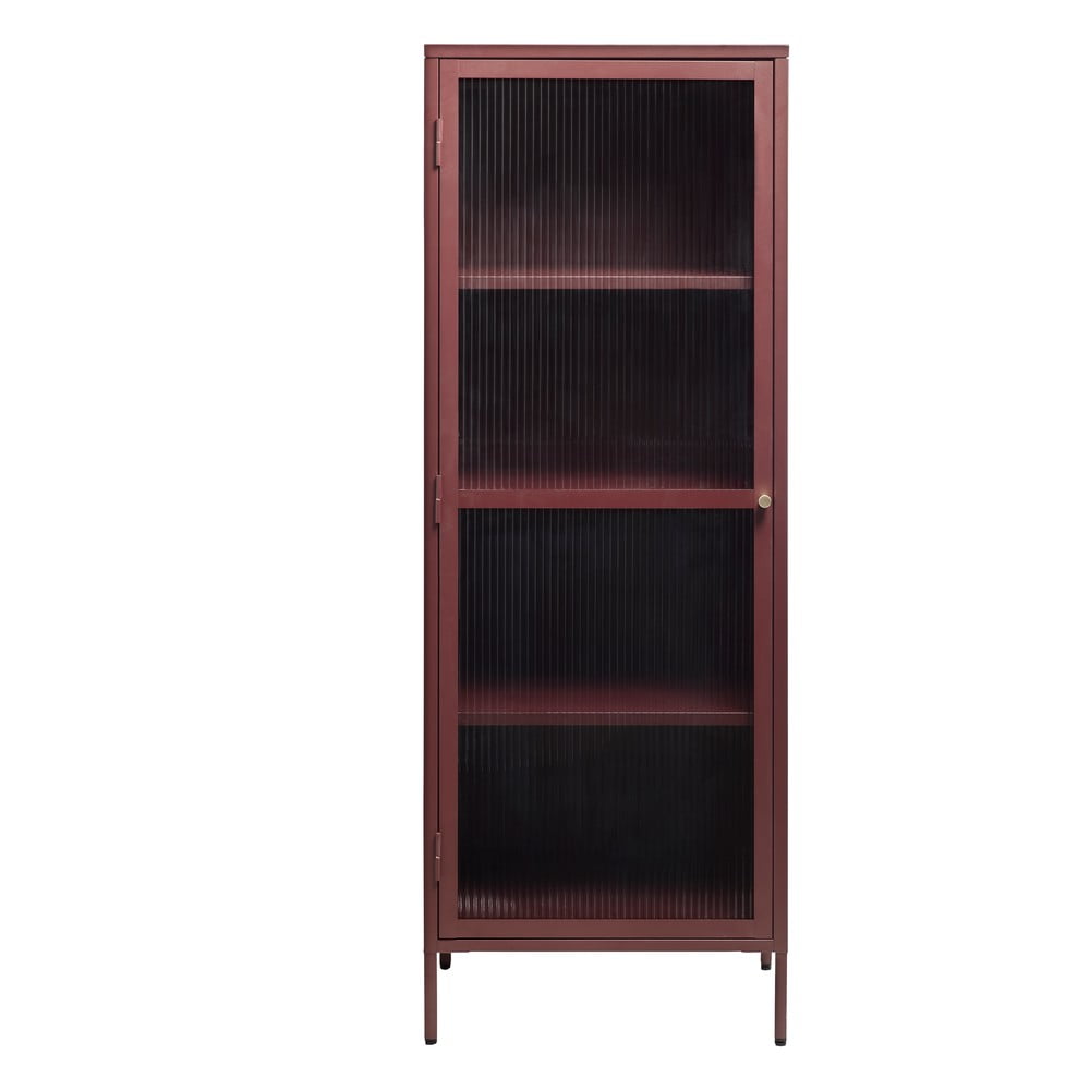 Vitrina din metal Unique Furniture Bronco, inaltime 160 cm, rosu