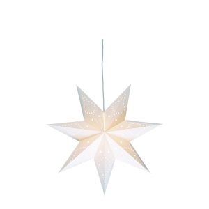 Decoratiune luminoasa suspendata de Craciun Markslöjd Saturnus, inaltime 45 cm, alb