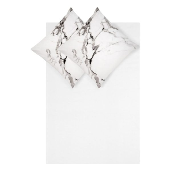Lenjerie de pat din bumbac percale Westwing Collection, 150 x 220 cm, alb