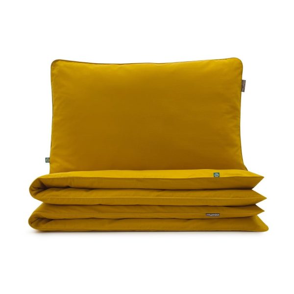 Lenjerie de pat din bumbac pentru pat de o persoana Mumla, 140 x 200 cm, galben
