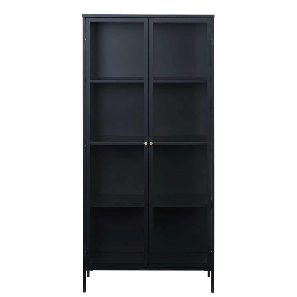 Vitrina Unique Furniture Carmel, inaltime 190 cm, negru