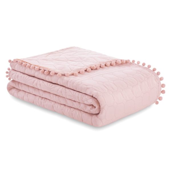 Cuvertura pentru pat AmeliaHome Meadore, 220 x 240 cm, roz pudra